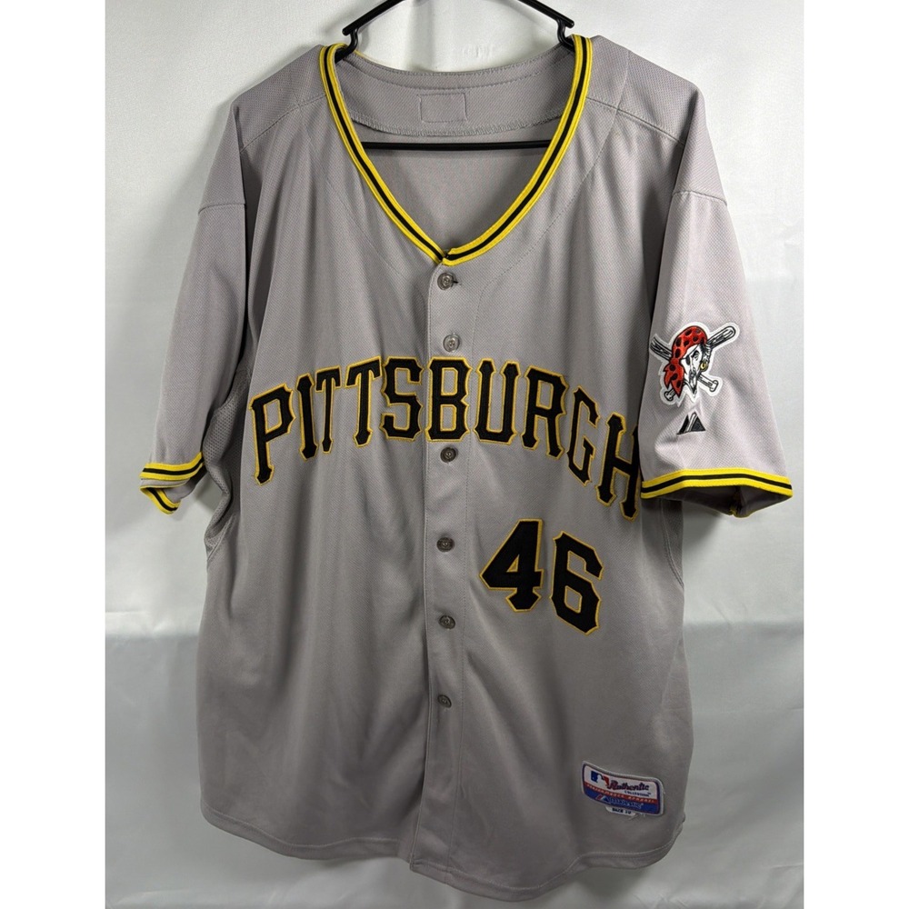 Majestic Jones #46 Stitched Pittsburgh Pirates Gray Jersey Size 50